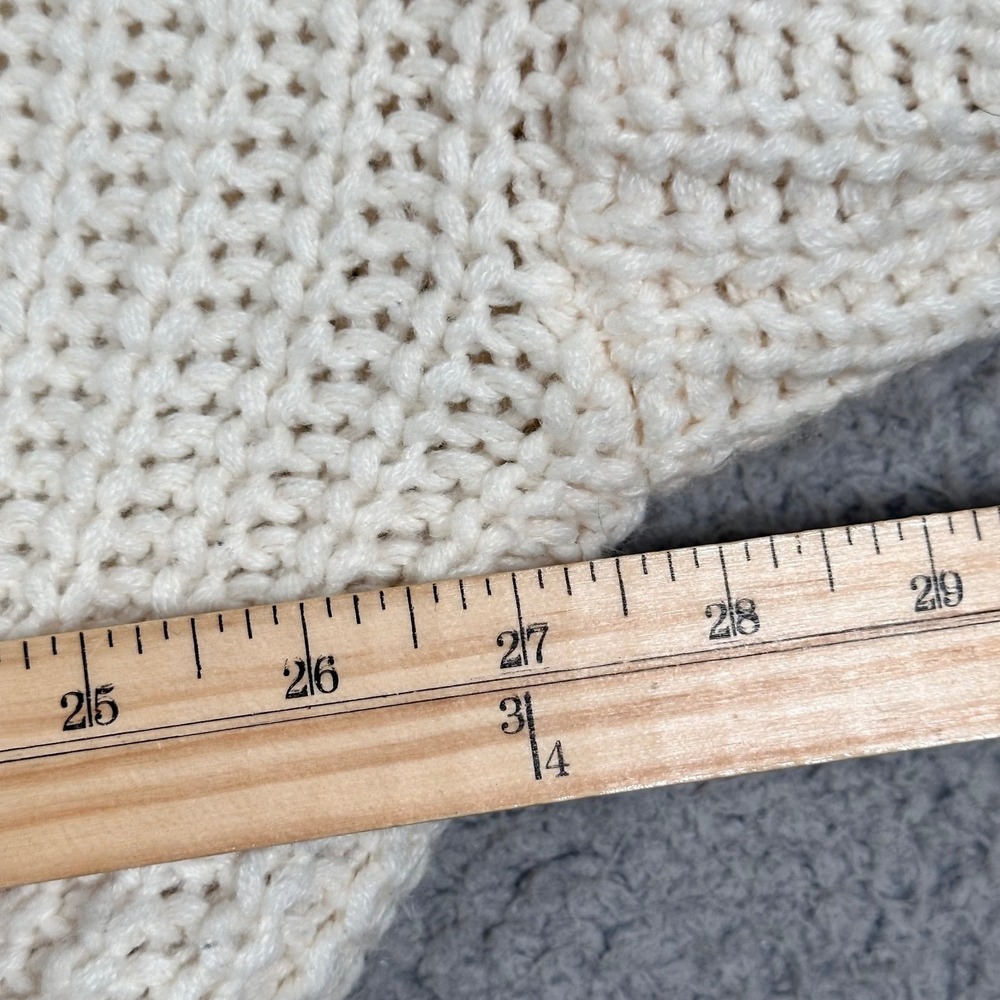 Cropped Sweater Cream Knit Oversized Frayed Women's‎ M/L Grunge Thrashed Event - Picture 4 of 16